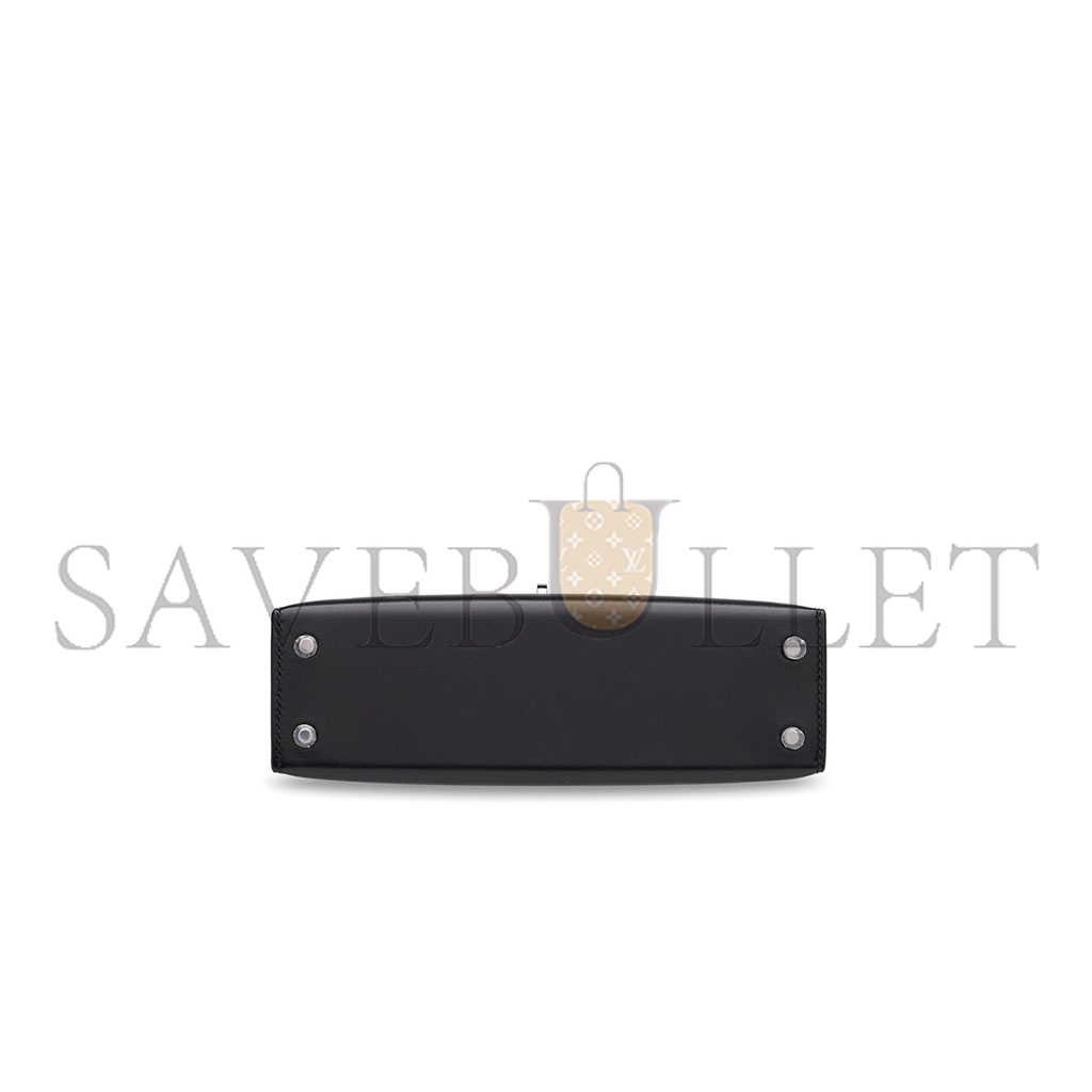 H**mes master mini kelly ii box leather with palladium hardware (19*12*5.5cm)